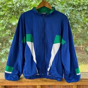 Pro Gear Men's 90's Era Blue Windbreaker Sports Jacket Size L